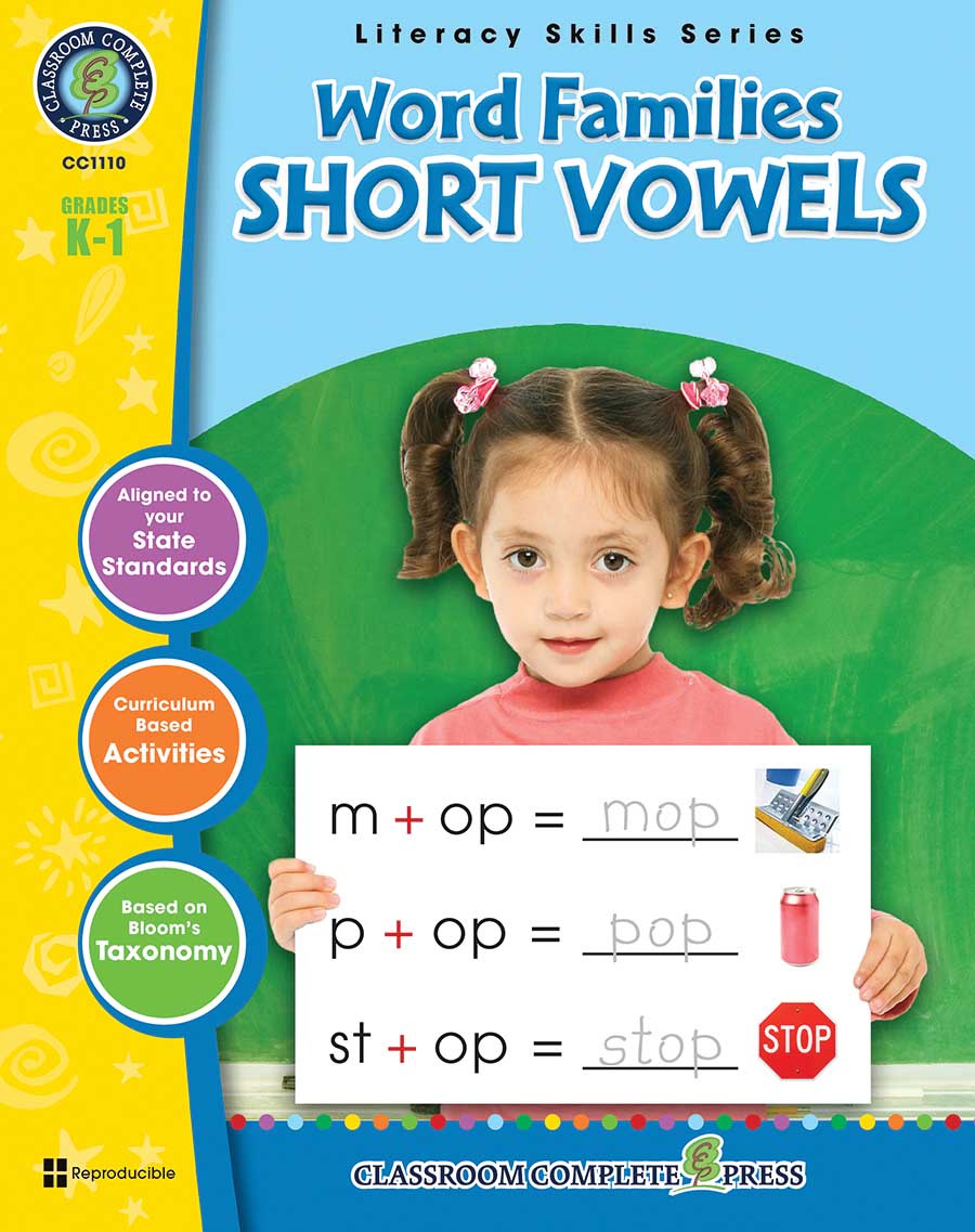 Word Families - Short Vowels Gr. PK-2 - print book