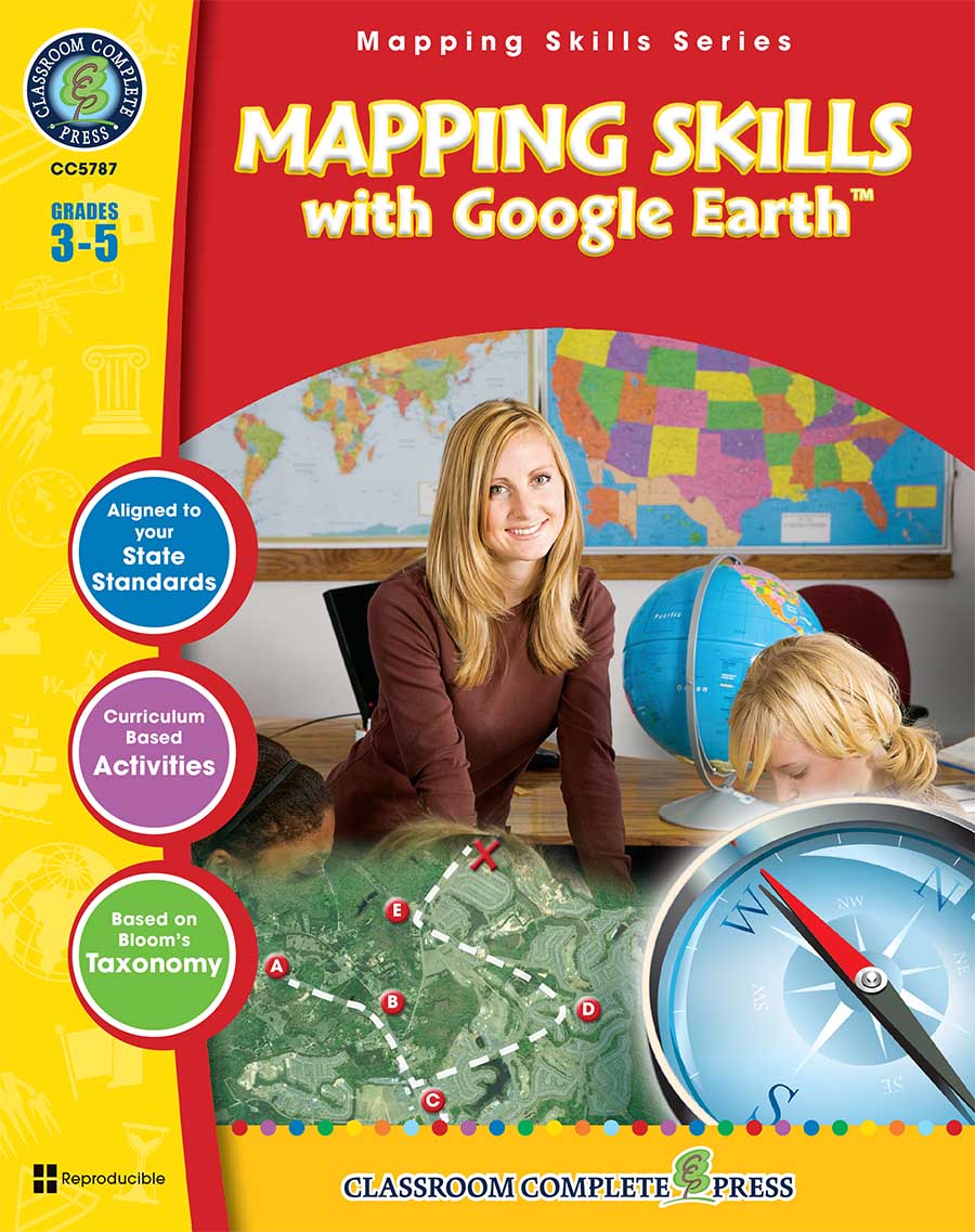 Mapping Skills with Google Earth Gr. 3-5 - print book