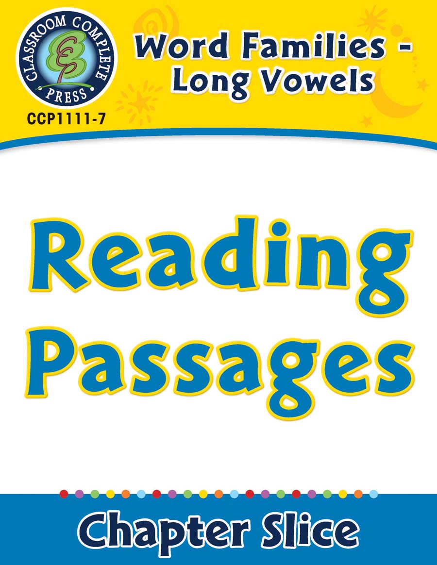 Word Families - Long Vowels: Reading Passages - Chapter Slice eBook