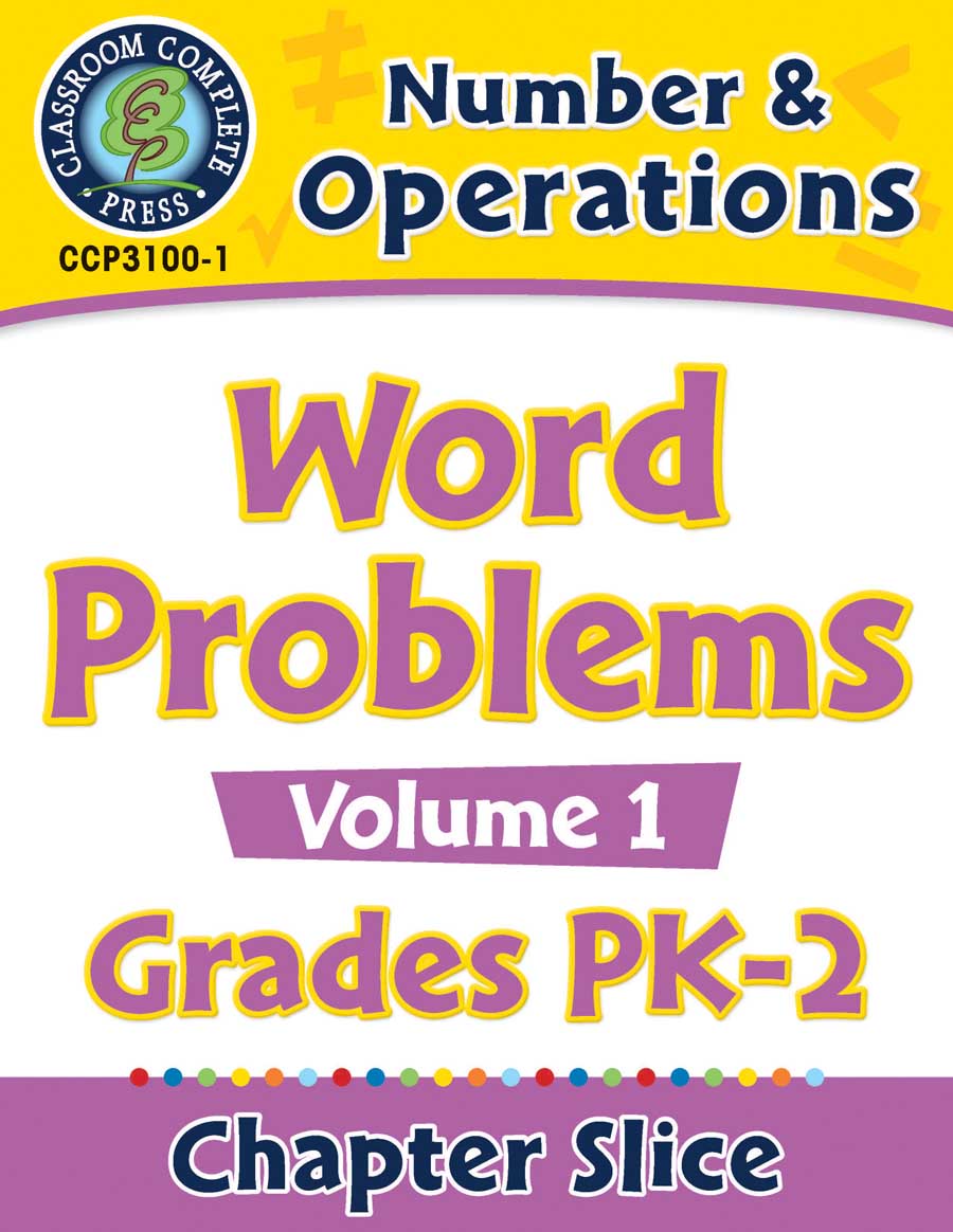 Number & Operations: Word Problems Vol. 1 Gr. PK-2 - Chapter Slice eBook