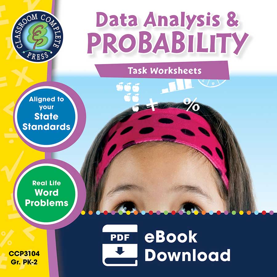 Data Analysis & Probability - Task Sheets Gr. PK-2 - eBook