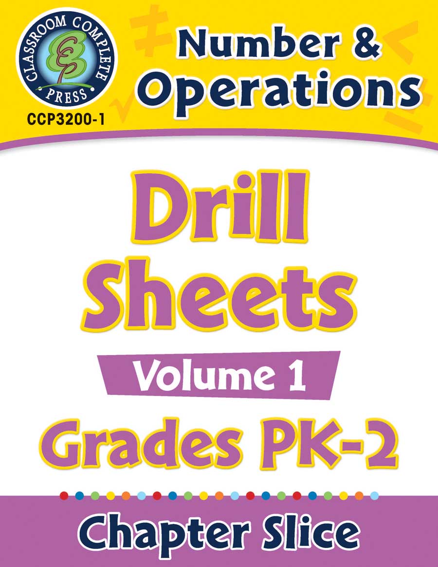Number & Operations - Drill Sheets Vol. 1 Gr. PK-2 - Chapter Slice eBook
