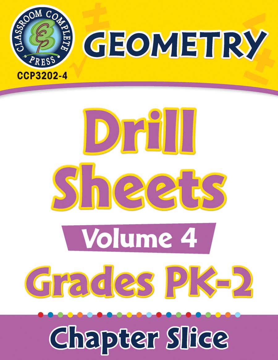 Geometry - Drill Sheets Vol. 4 Gr. PK-2 - Chapter Slice eBook