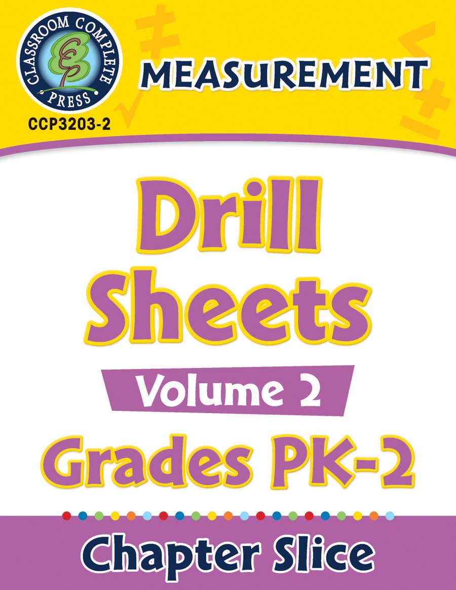 Measurement - Drill Sheets Vol. 2 Gr. PK-2 - Chapter Slice eBook