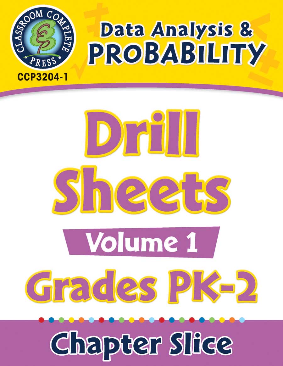 Data Analysis & Probability - Drill Sheets Vol. 1 Gr. PK-2 - Chapter Slice eBook