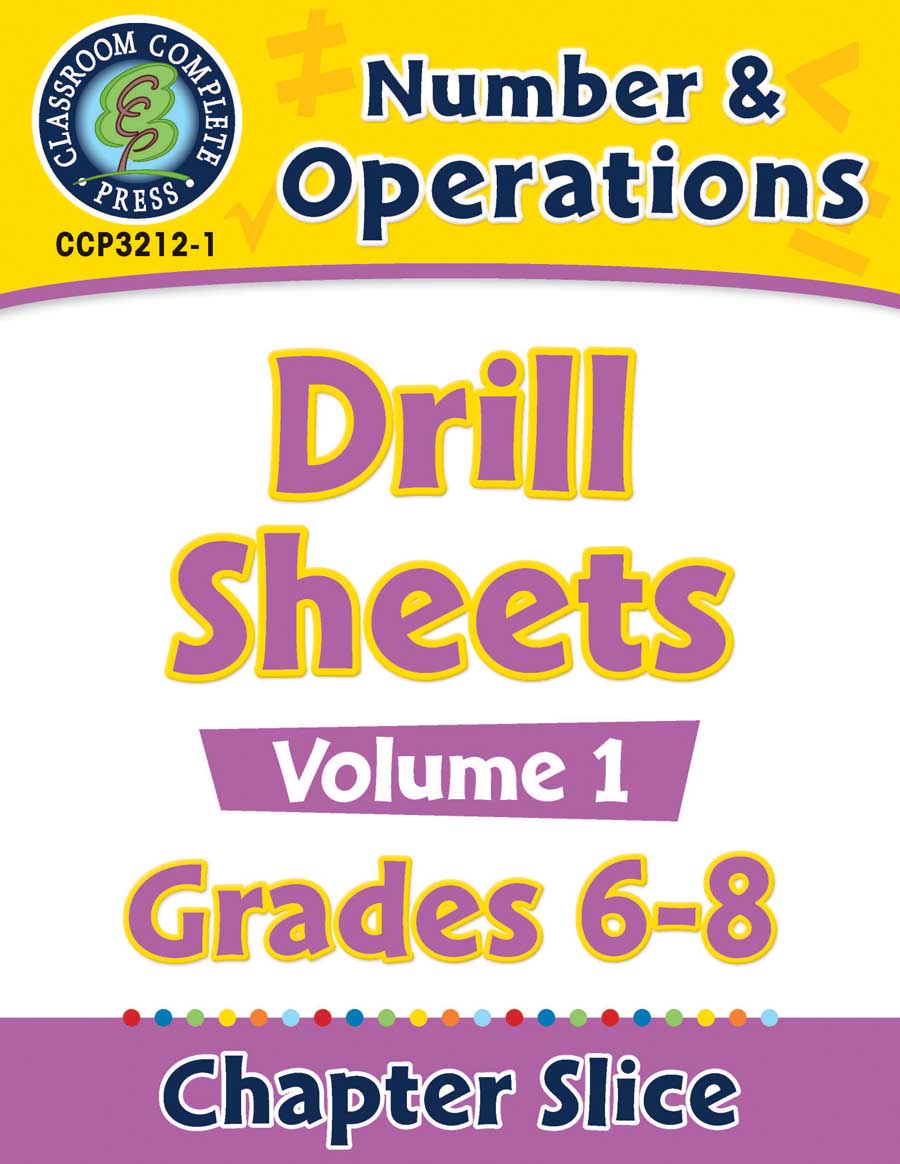 Number & Operations - Drill Sheets Vol. 1 Gr. 6-8 - Chapter Slice eBook