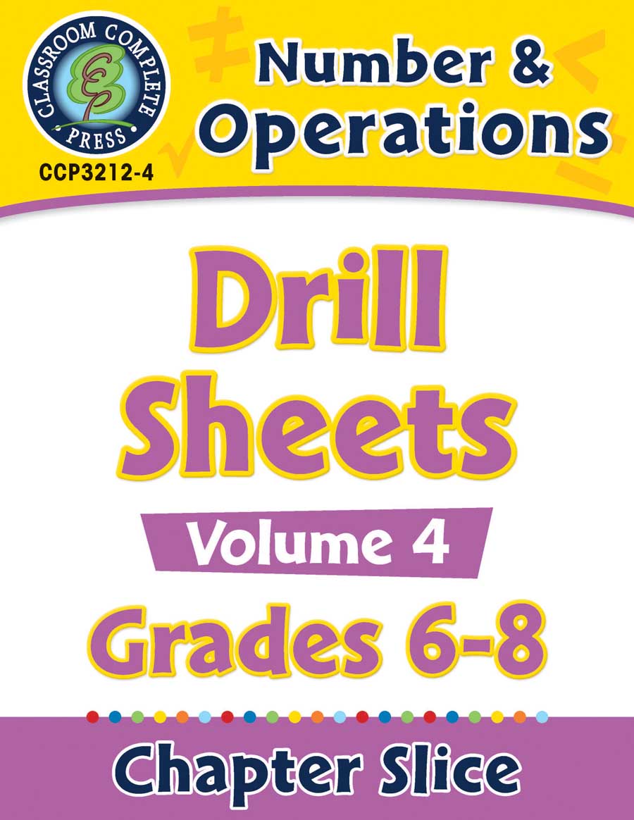 Number & Operations - Drill Sheets Vol. 4 Gr. 6-8 - Chapter Slice eBook
