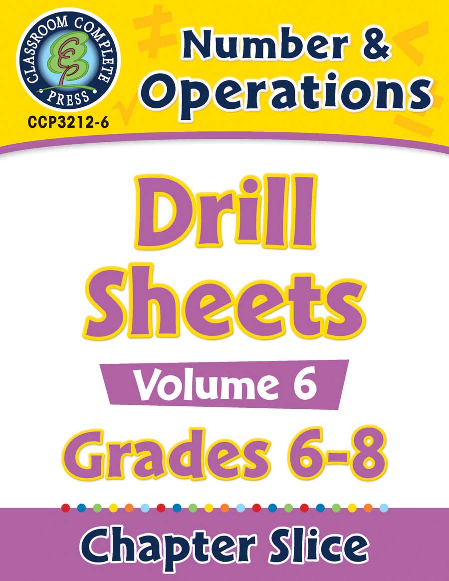 Number & Operations - Drill Sheets Vol. 6 Gr. 6-8 - Chapter Slice eBook