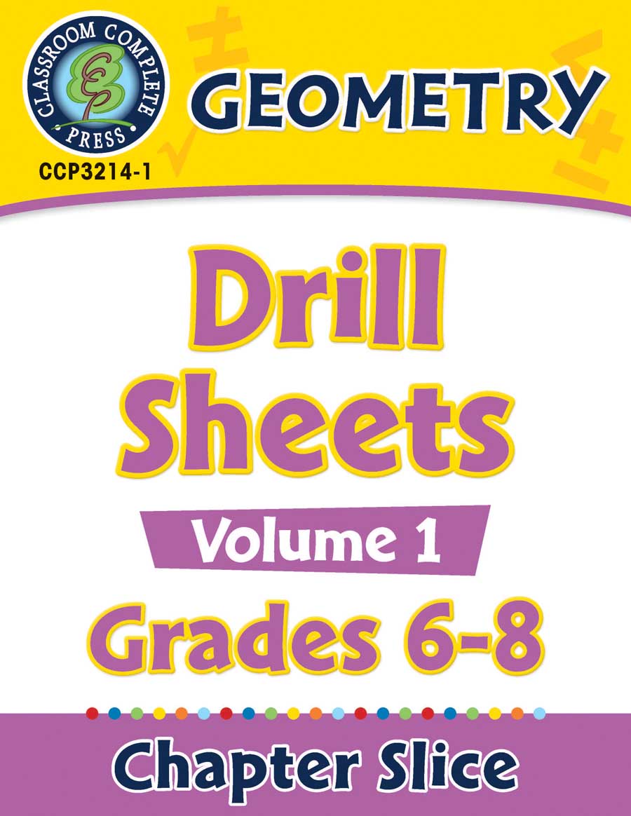 Geometry - Drill Sheets Vol. 1 Gr. 6-8 - Chapter Slice eBook