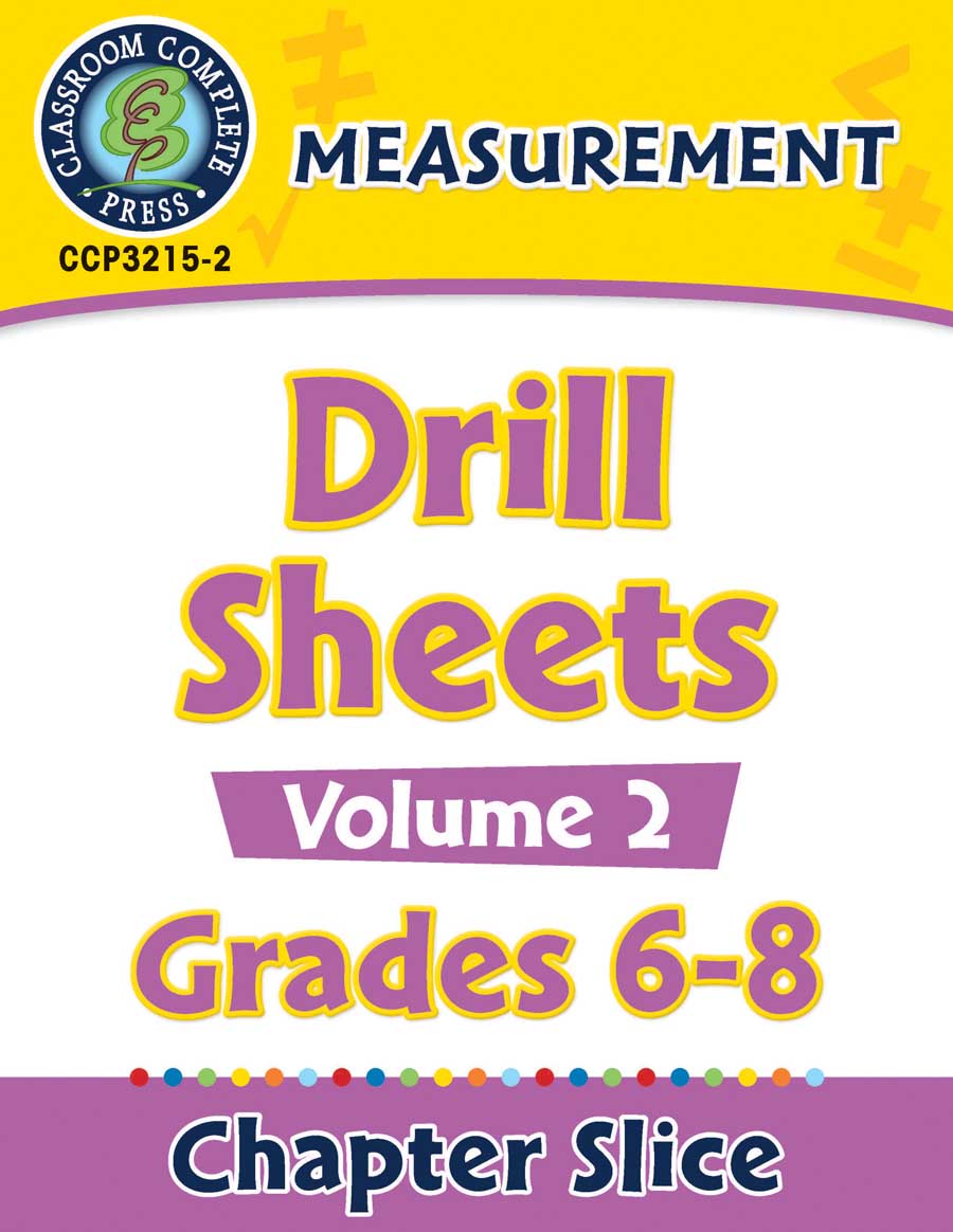 Measurement - Drill Sheets Vol. 2 Gr. 6-8 - Chapter Slice eBook