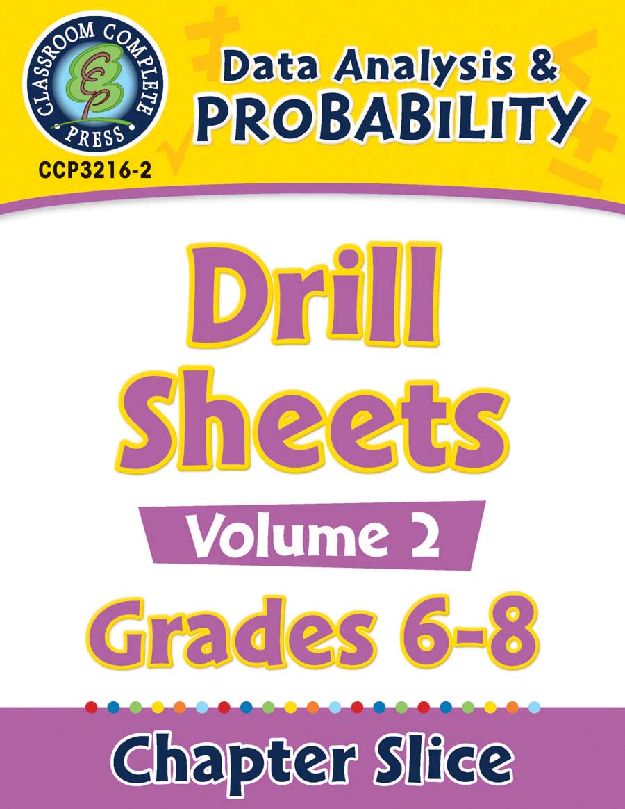 Data Analysis & Probability - Drill Sheets Vol. 2 Gr. 6-8 - Chapter Slice eBook