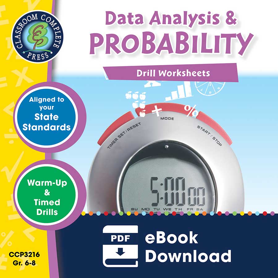 Data Analysis & Probability - Drill Sheets Gr. 6-8 - eBook