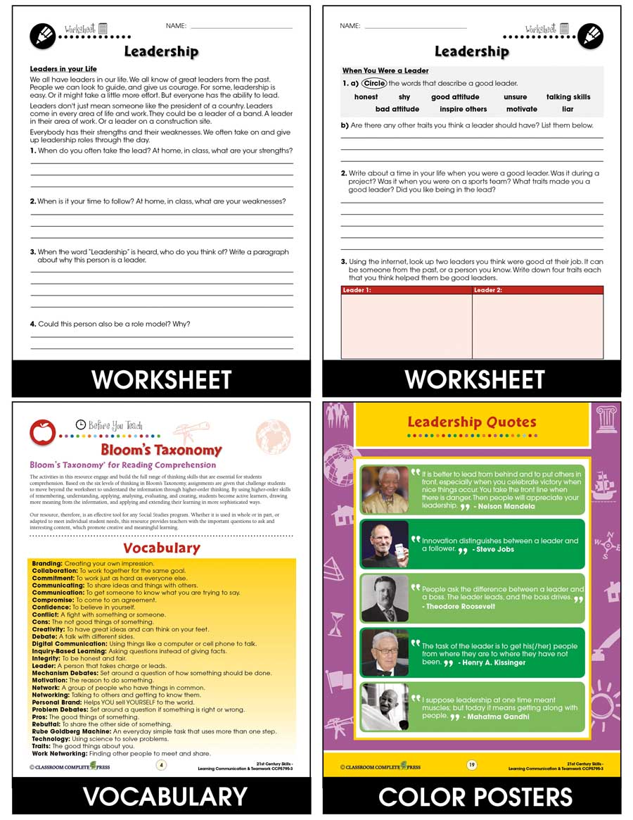 Learning Communication & Teamwork: Leadership Gr. 3-8+ - Chapter Slice eBook