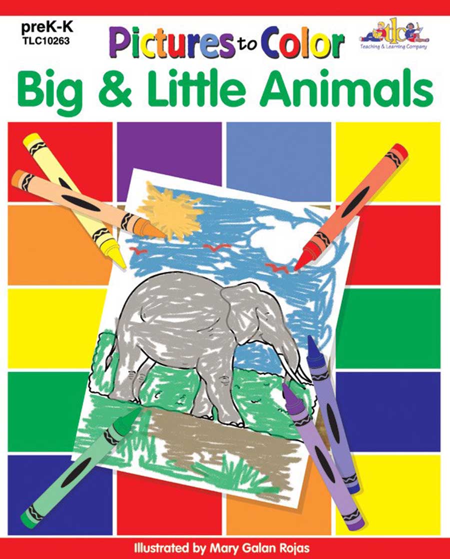Pictures to Color: Big & Little Animals