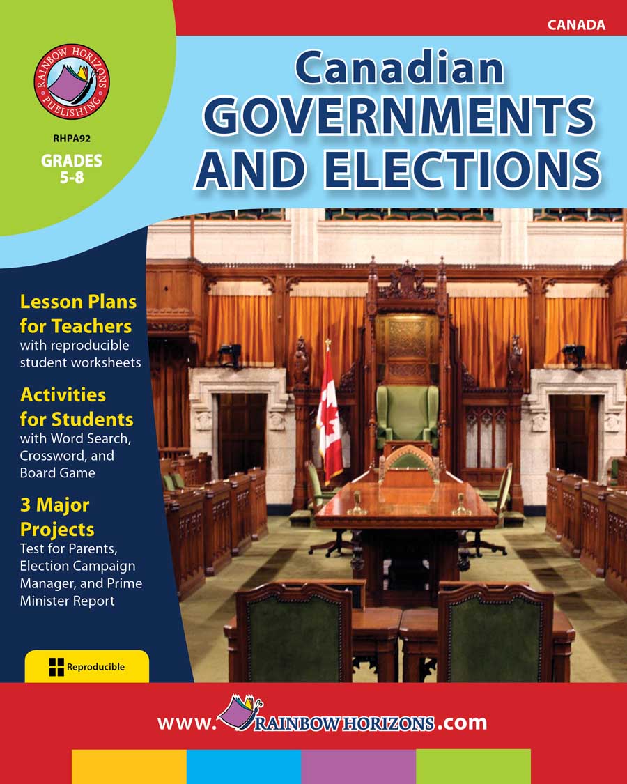Canadian Governments and Elections Gr. 5-8 - print book