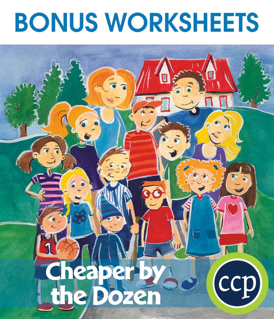 Cheaper by the Dozen - Literature Kit Gr. 7-8 - BONUS WORKSHEETS - eBook