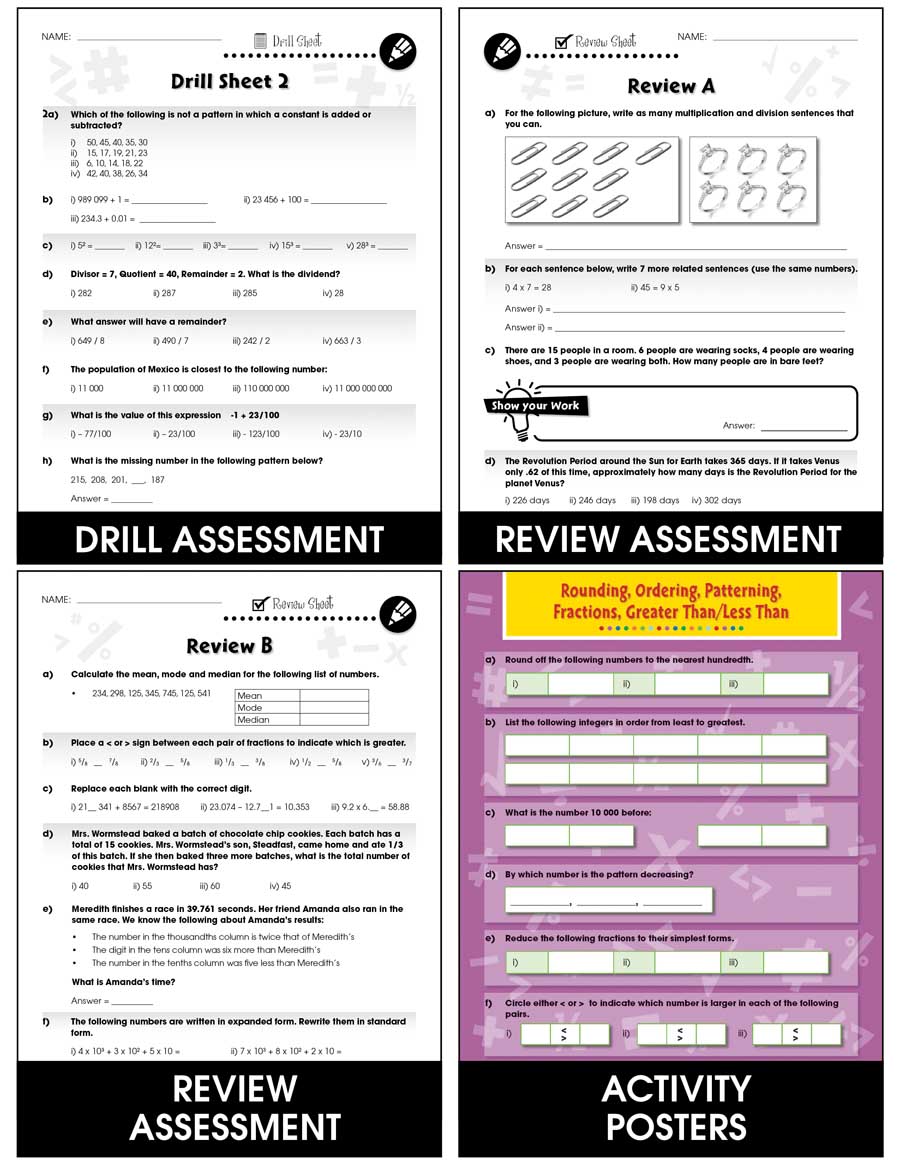 Number & Operations - Task Sheets Gr. 6-8 - print book