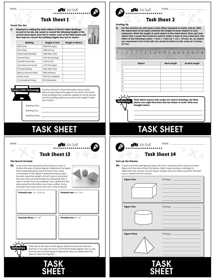 Measurement - Task Sheets Gr. 6-8 - print book