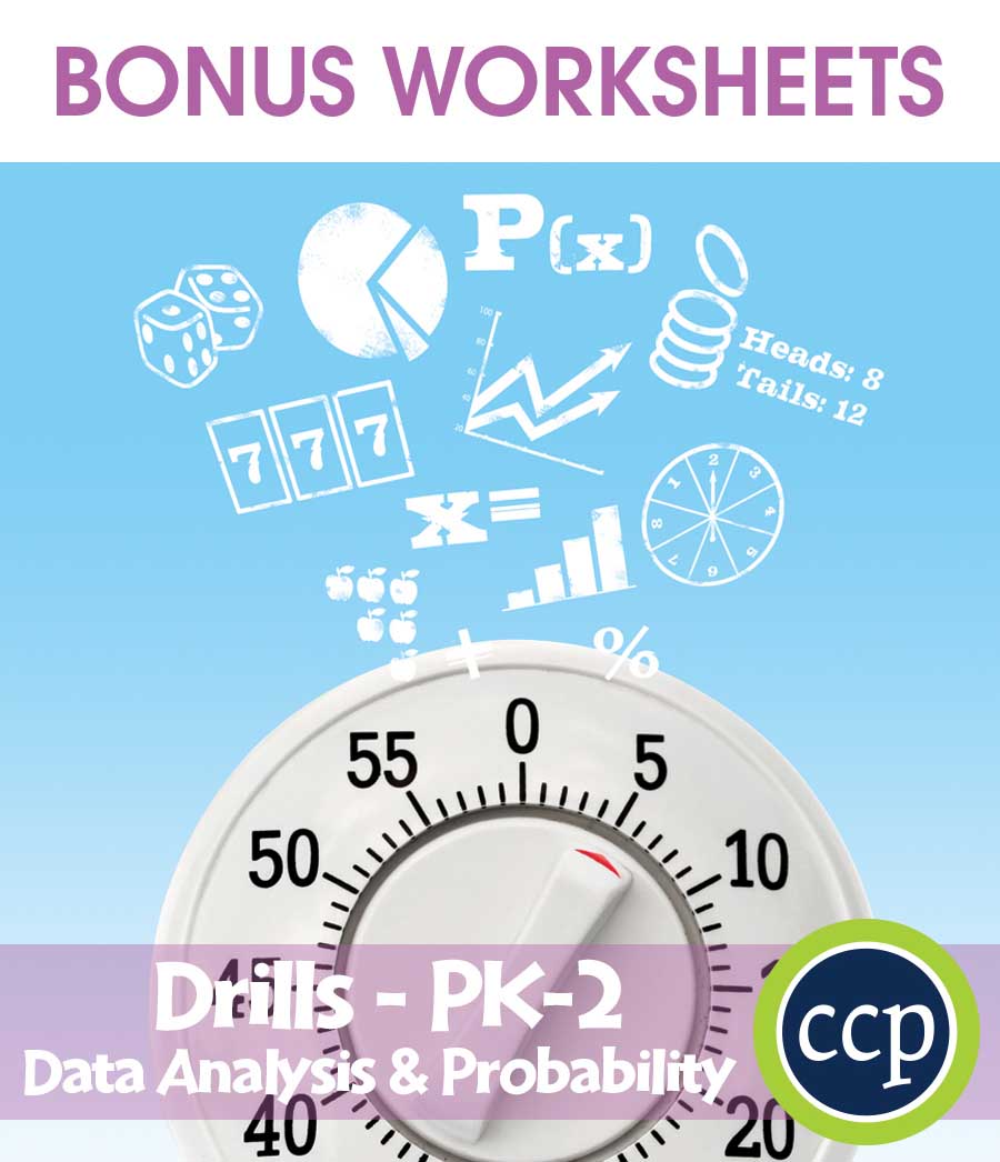 Data Analysis & Probability - Drill Sheets Gr. PK-2 - BONUS WORKSHEETS - eBook