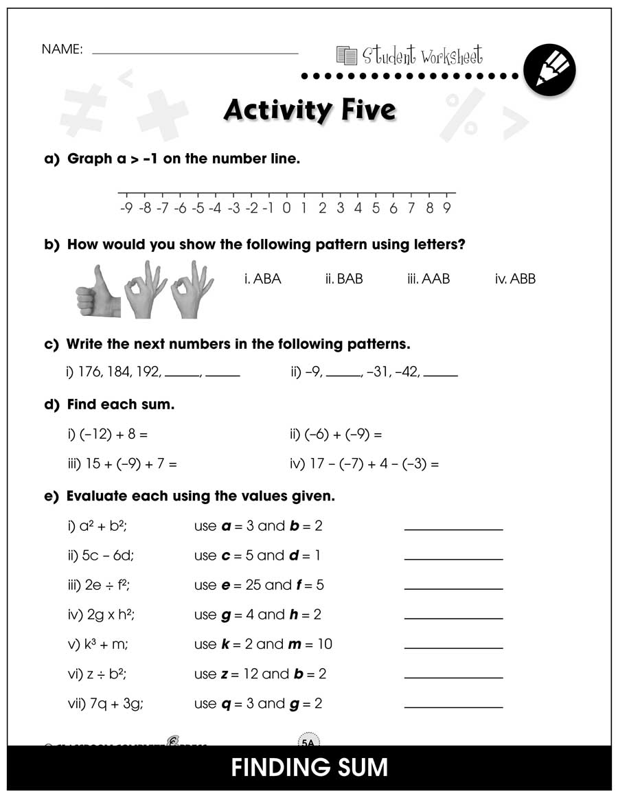 Algebra - Drill Sheets Gr. 3-5 - BONUS WORKSHEETS - eBook
