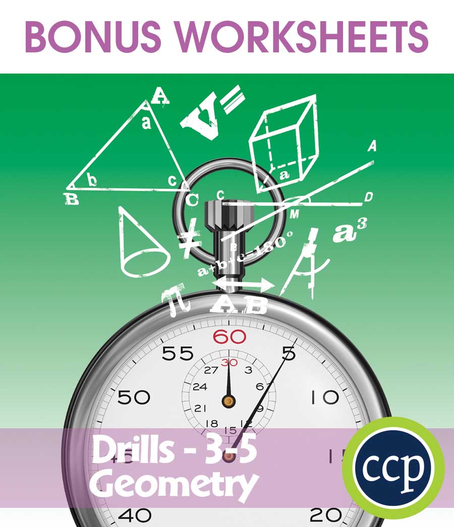 Geometry - Drill Sheets Gr. 3-5 - BONUS WORKSHEETS - eBook