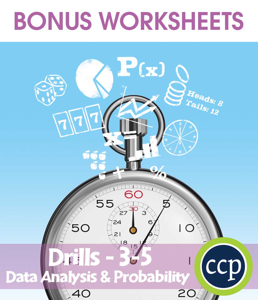 Data Analysis & Probability - Drill Sheets Gr. 3-5 - BONUS WORKSHEETS - eBook