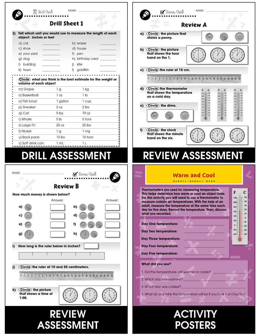 Measurement - Task & Drill Sheets Gr. PK-2 - print book