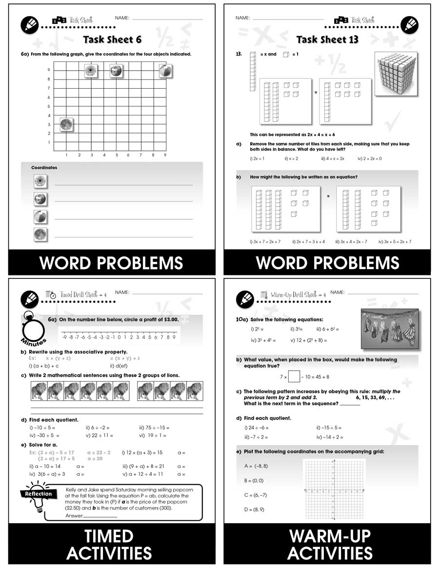 Algebra - Task & Drill Sheets Gr. 3-5 - print book