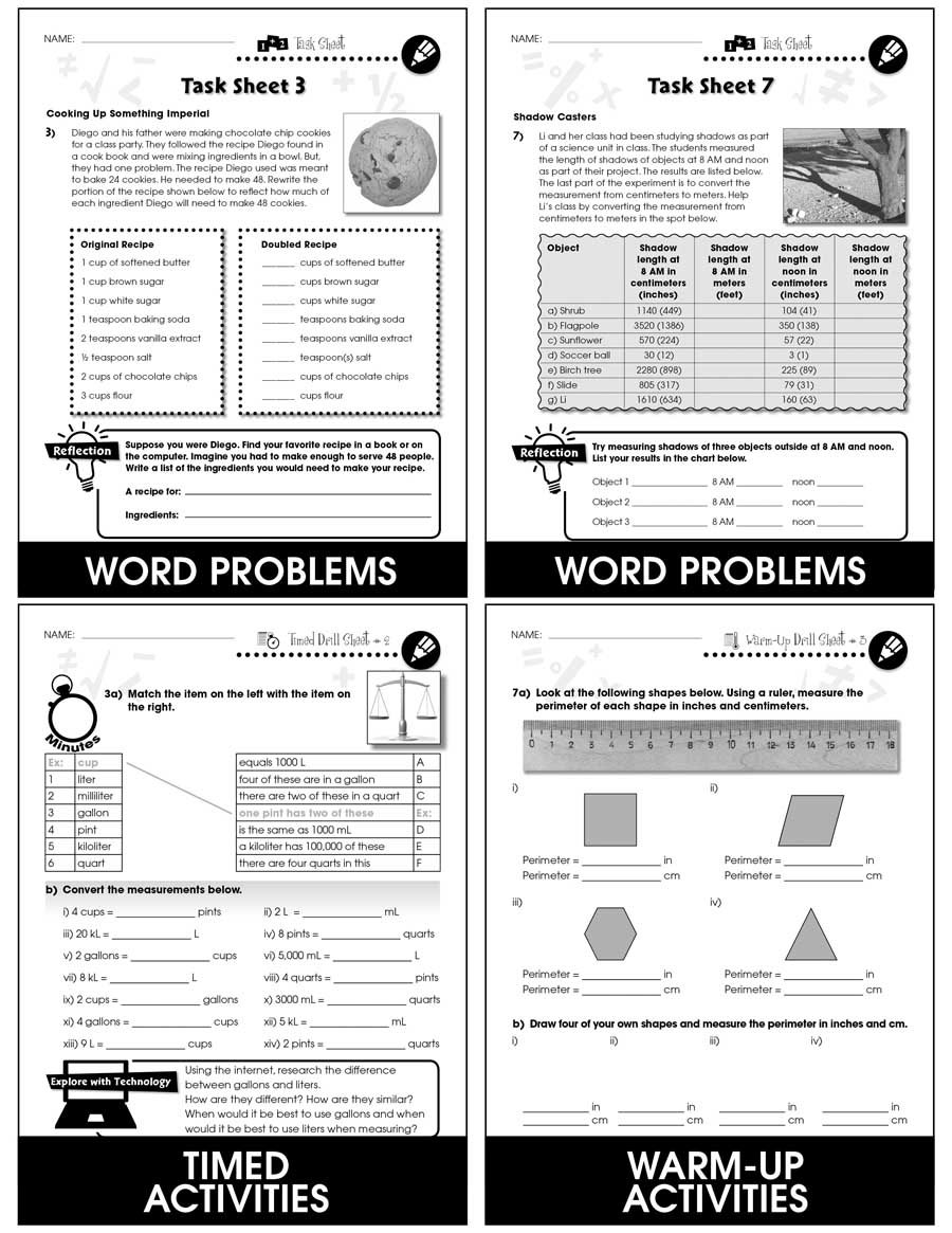 Measurement - Task & Drill Sheets Gr. 3-5 - print book