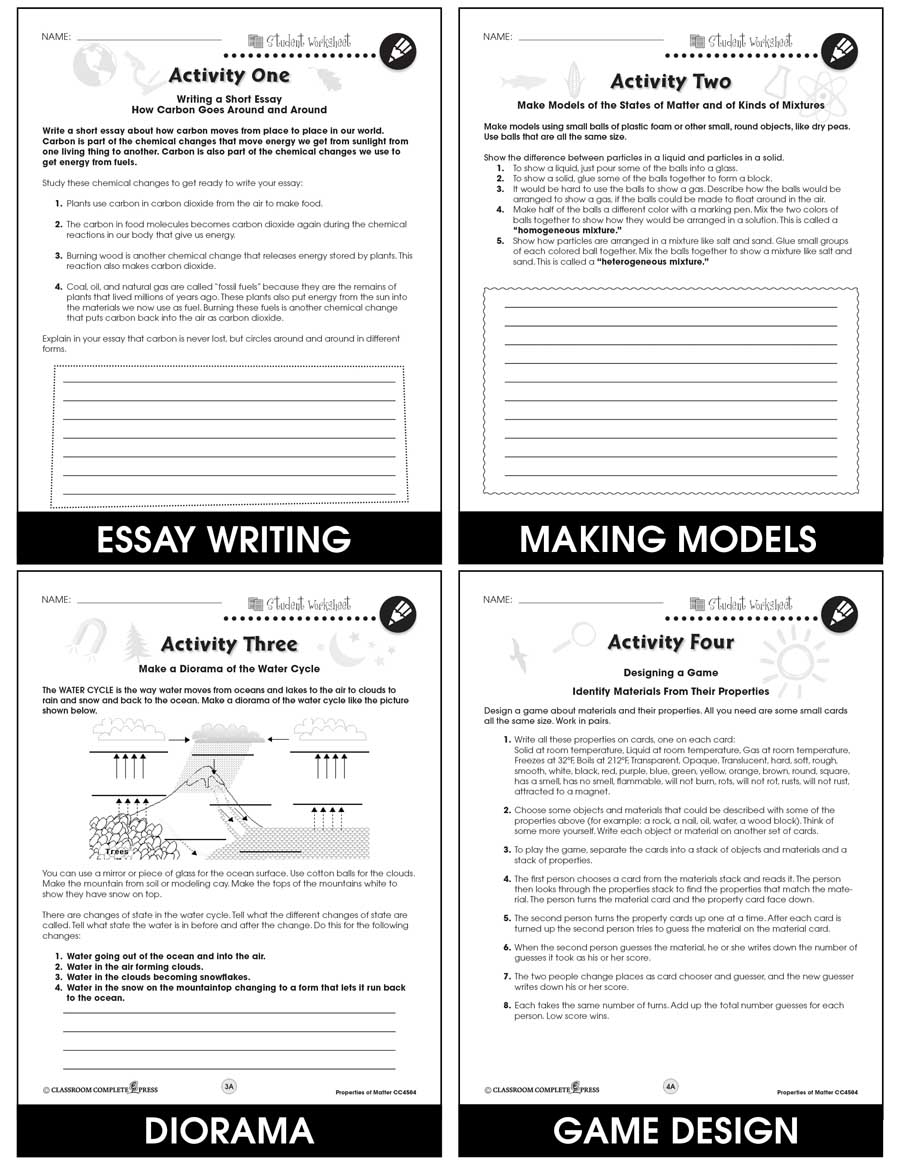 Properties Of Matter Worksheet Pdf