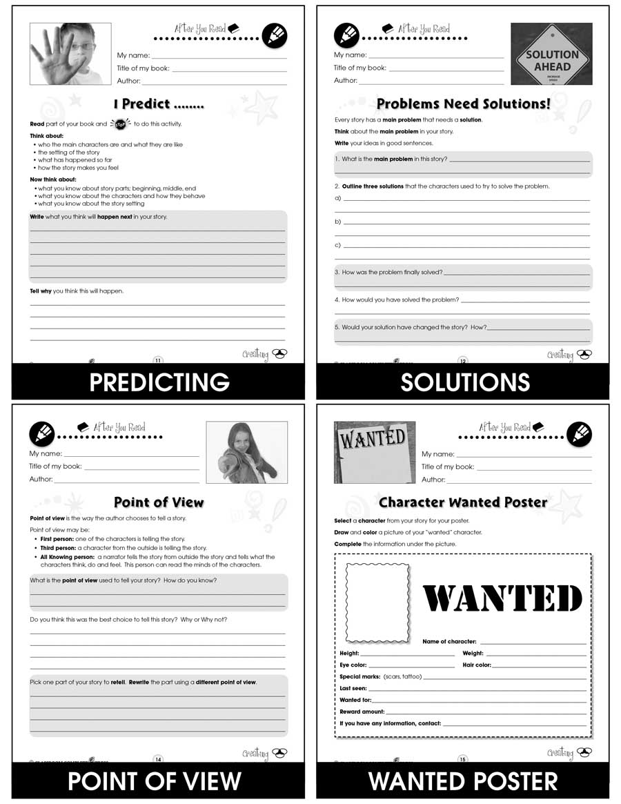 Reading Response Forms: Creating Gr. 5-6 - Chapter Slice eBook