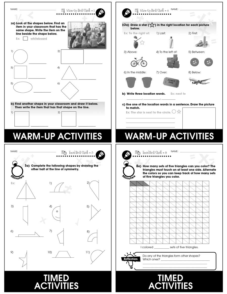 Geometry - Drill Sheets Gr. PK-2 - eBook