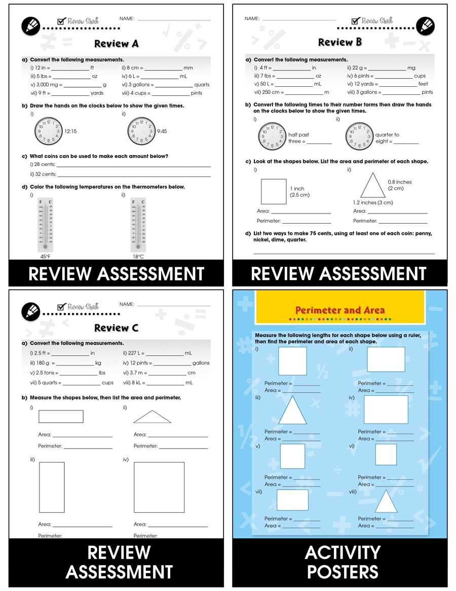 Measurement - Drill Sheets Gr. 3-5 - eBook