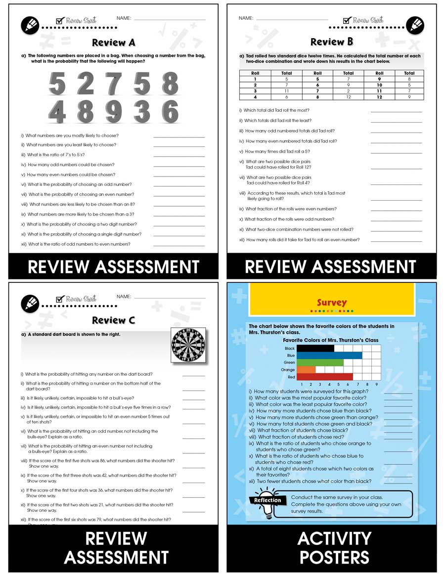 Data Analysis & Probability - Drill Sheets Gr. 3-5 - eBook