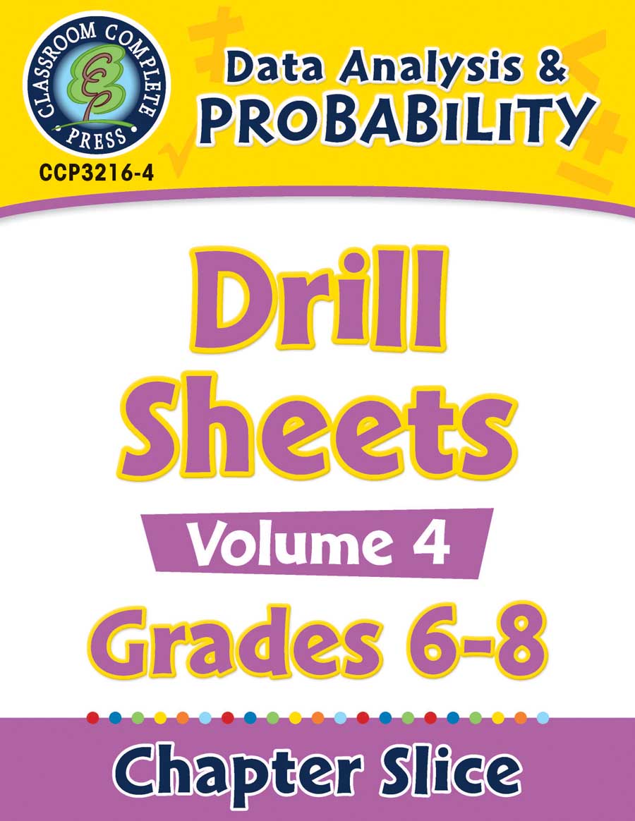Data Analysis & Probability - Drill Sheets Vol. 4 Gr. 6-8 - Chapter Slice eBook