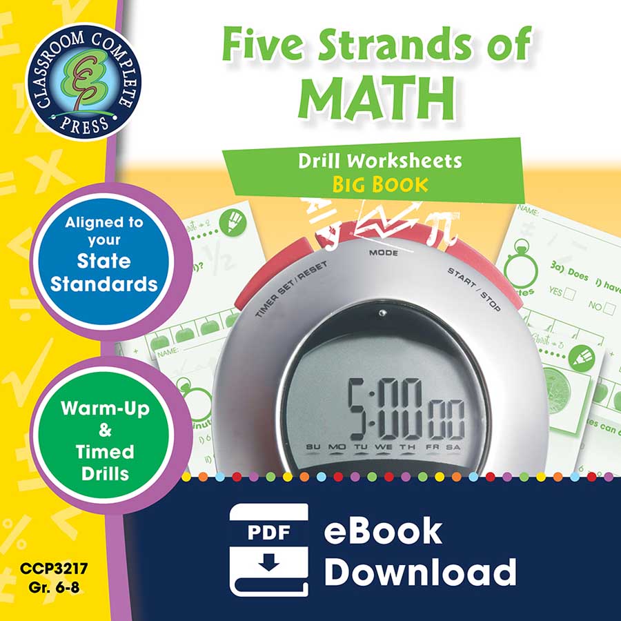 Five Strands of Math - Drills Big Book Gr. 6-8 - eBook
