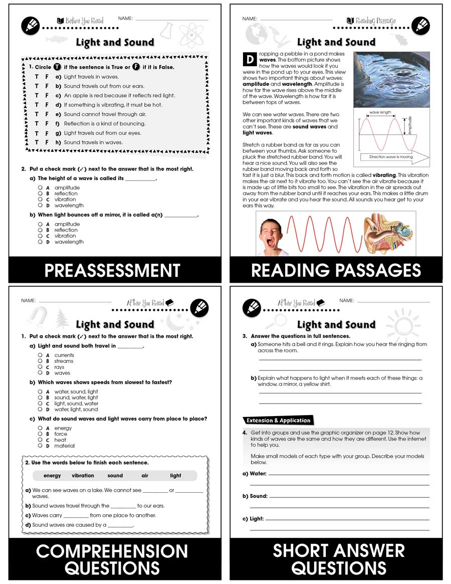 hands on physical science light and sound gr 1 5 grades 1 to 5 lesson plan worksheets ccp interactive