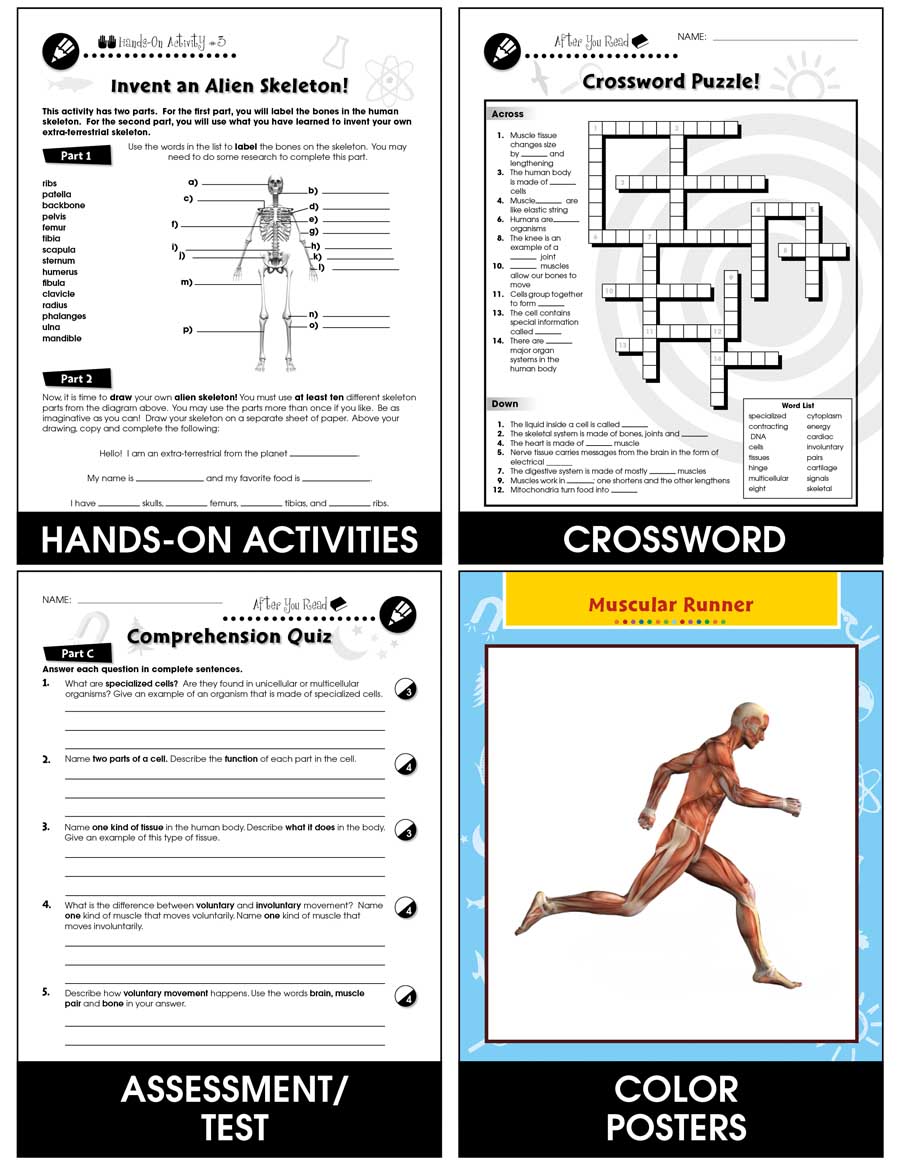 Cells, Skeletal & Muscular Systems: Cells, Tissues, Organs & Systems Gr. 5-8 - Chapter Slice eBook