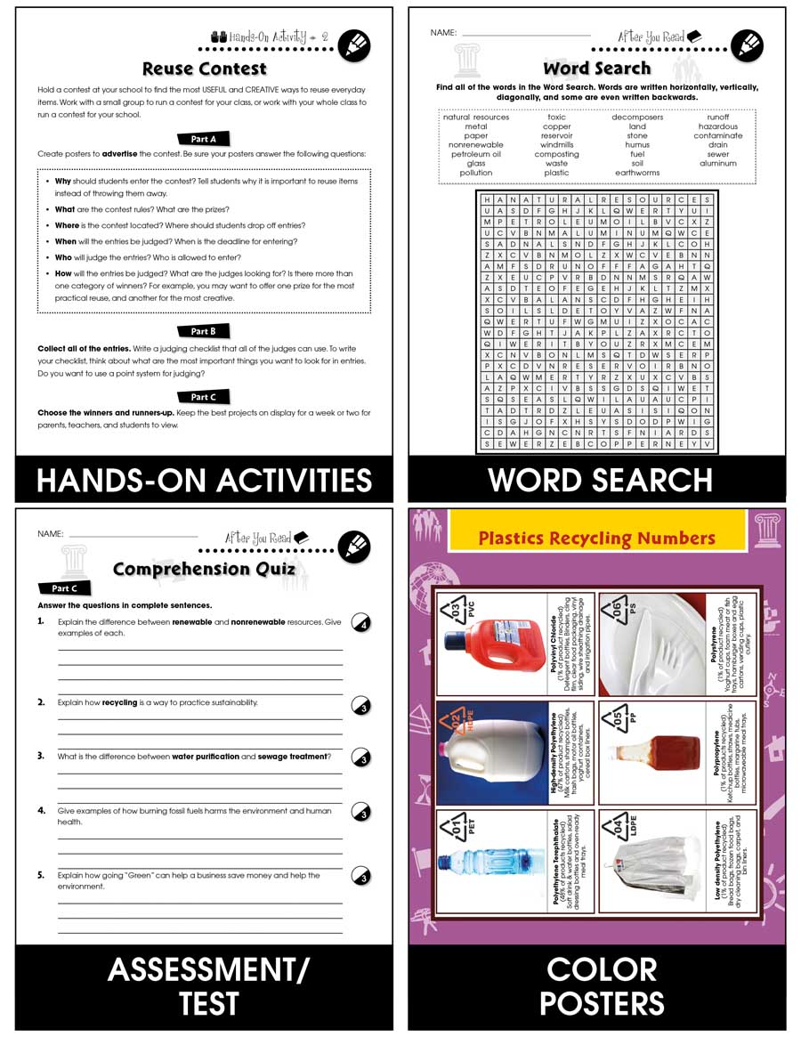 prevention recycling conservation reduce and reuse gr 5 8 grades 5 to 8 lesson plan worksheets ccp interactive