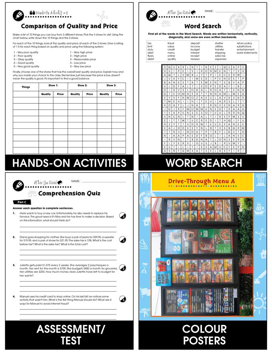 Daily Marketplace Skills: Buying of Goods and Services - Canadian Content Gr. 6-12 - Chapter Slice eBook