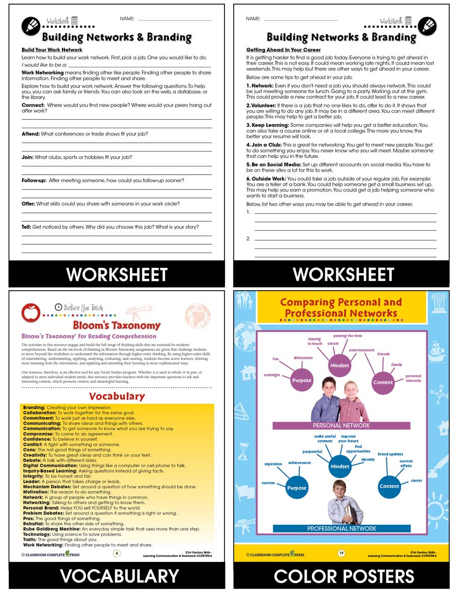 Learning Communication & Teamwork: Building Networks & Branding Gr. 3-8+ - Chapter Slice eBook