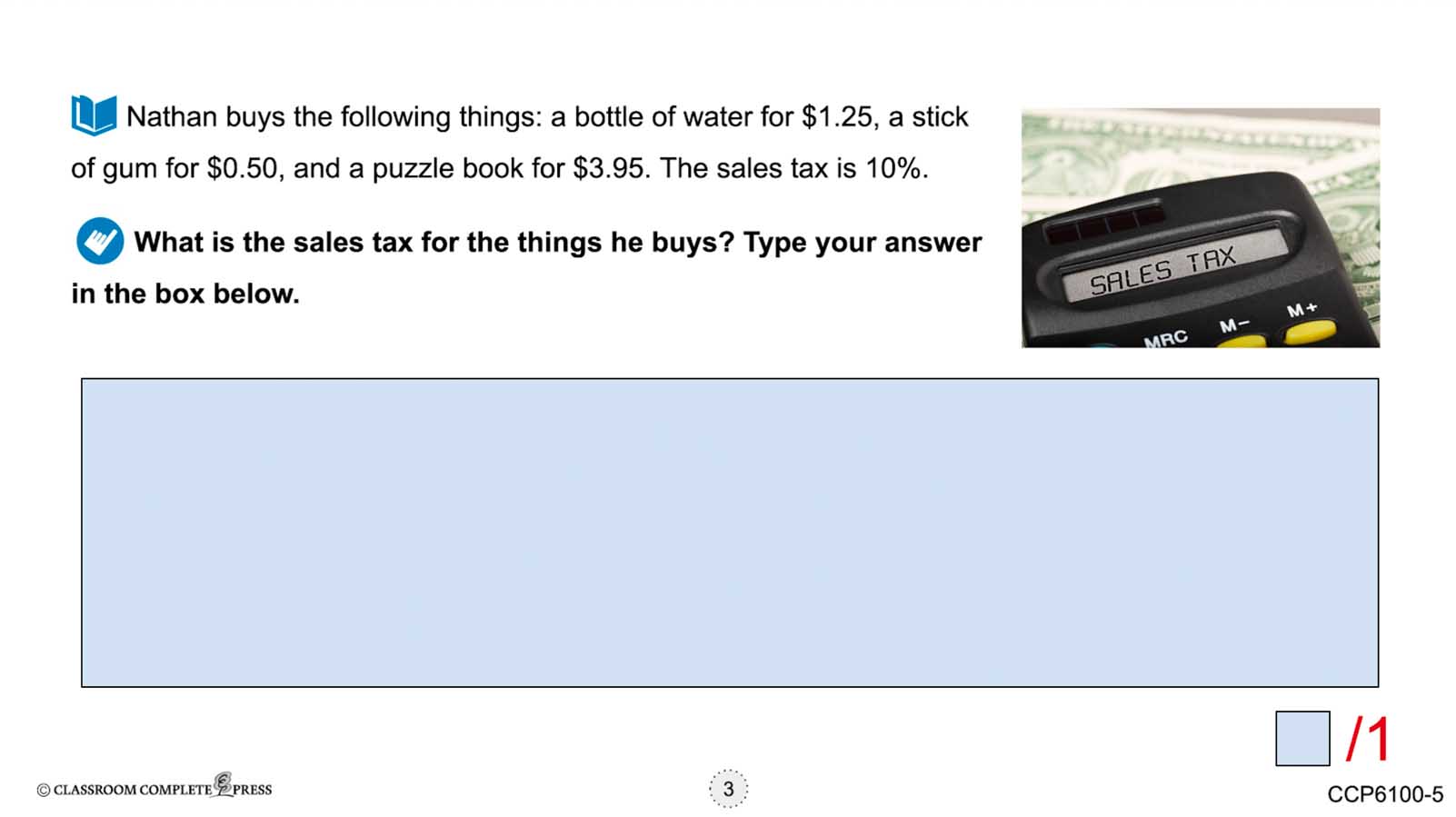 Daily Marketplace Skills: Calculating Sales Tax - Google Slides Gr. 6-12 (SPED) - eBook