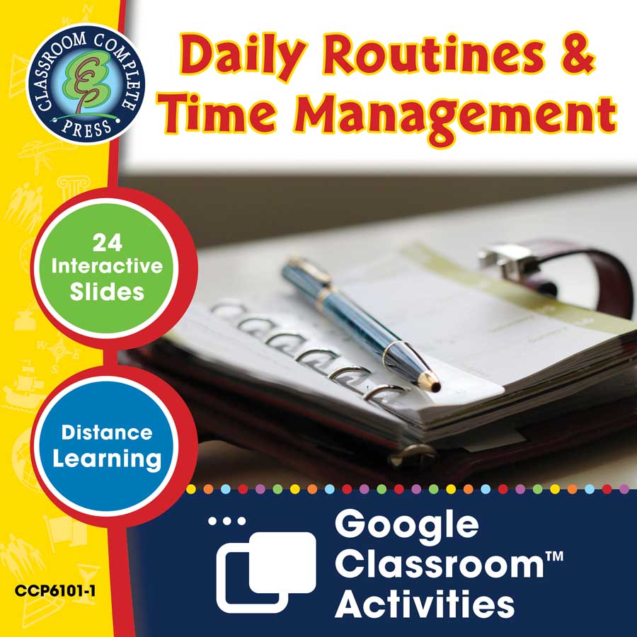 Daily Social & Workplace Skills: Daily Routines & Time Management - Google Slides Gr. 6-12 (SPED) - eBook