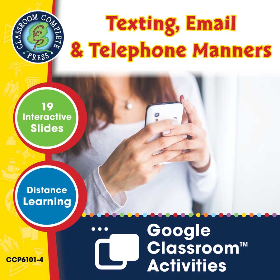 Daily Social & Workplace Skills: Texting, Email & Telephone Manners - Google Slides Gr. 6-12 (SPED) - eBook