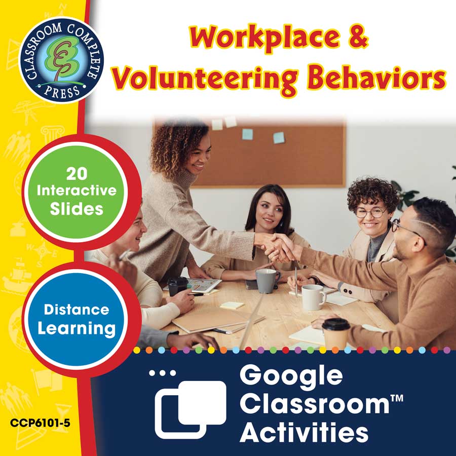 Daily Social & Workplace Skills: Workplace & Volunteering Behaviors - Google Slides Gr. 6-12 (SPED) - eBook