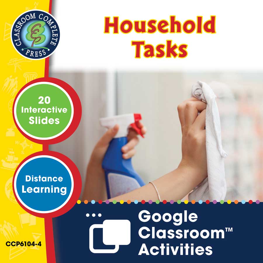 Practical Life Skills - Independent Living: Household Tasks - Google Slides Gr. 9-12+ (SPED) - eBook