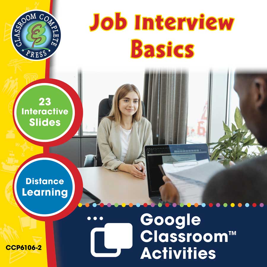 Practical Life Skills - Employment & Volunteering: Job Interview Basics - Google Slides Gr. 9-12+ (SPED) - eBook