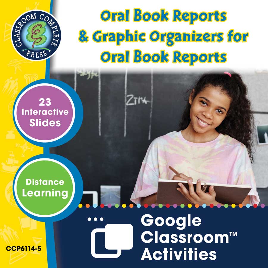 How to Write a Book Report: Oral Book Reports & Graphic Organizers for Oral Book Reports - Google Slides Gr. 5-8 - eBook