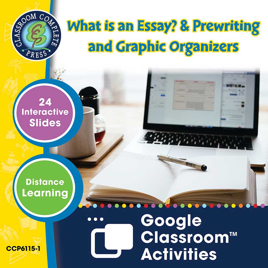 How to Write an Essay: What is an Essay? & Prewriting and Graphic Organizers - Google Slides Gr. 5-8 - eBook