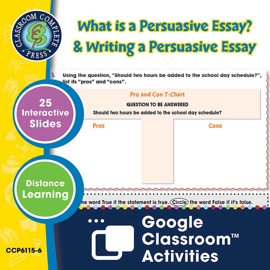 How to Write an Essay: What is a Persuasive Essay? & Writing a Persuasive Essay - Google Slides Gr. 5-8 - eBook